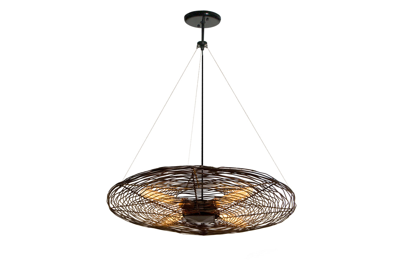 Wire Wheel Pendant Light